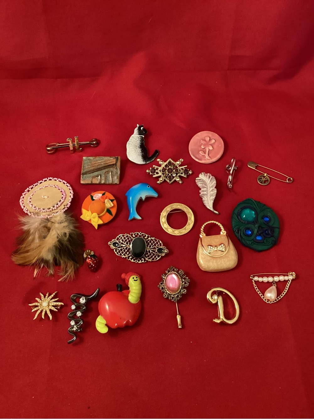 Multicolor Women's Brooch Pin Lot